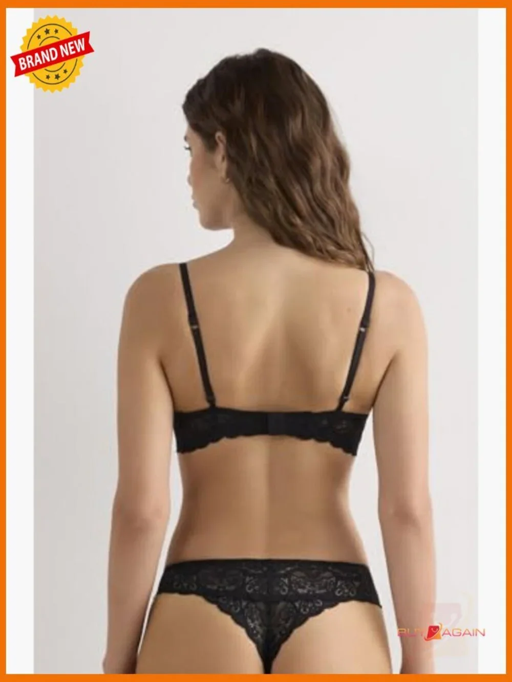 Lightly Padded Lace Triangle Bra Adjustable Straps Wire Free